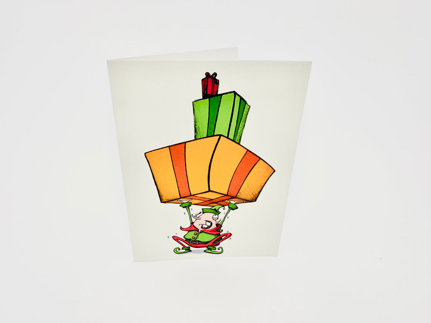 Elf Carrying Presents Cards