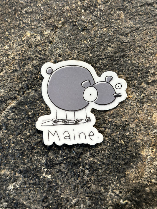 Black Bear Doodle Sticker