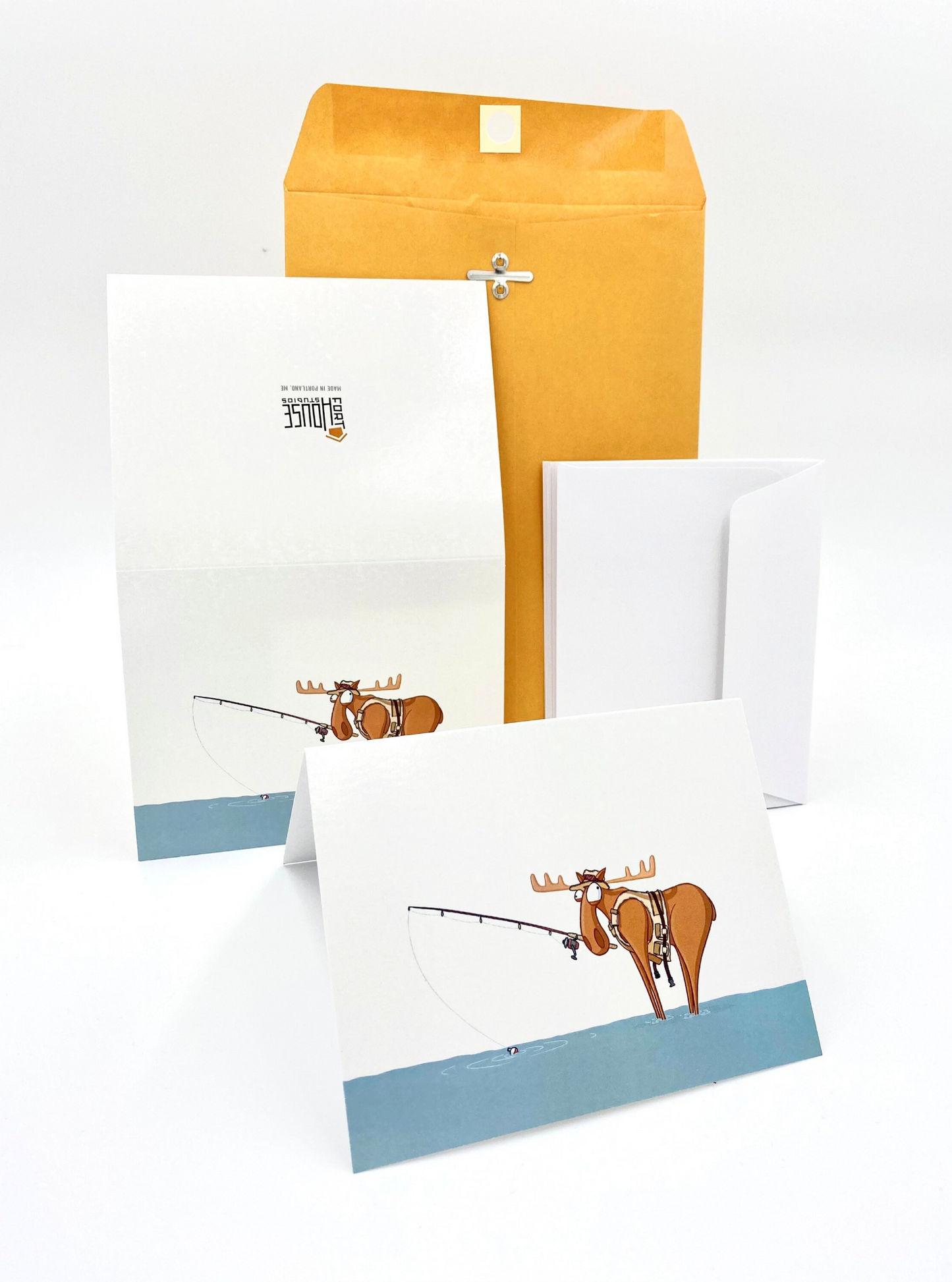 Fishing Moose Cards
