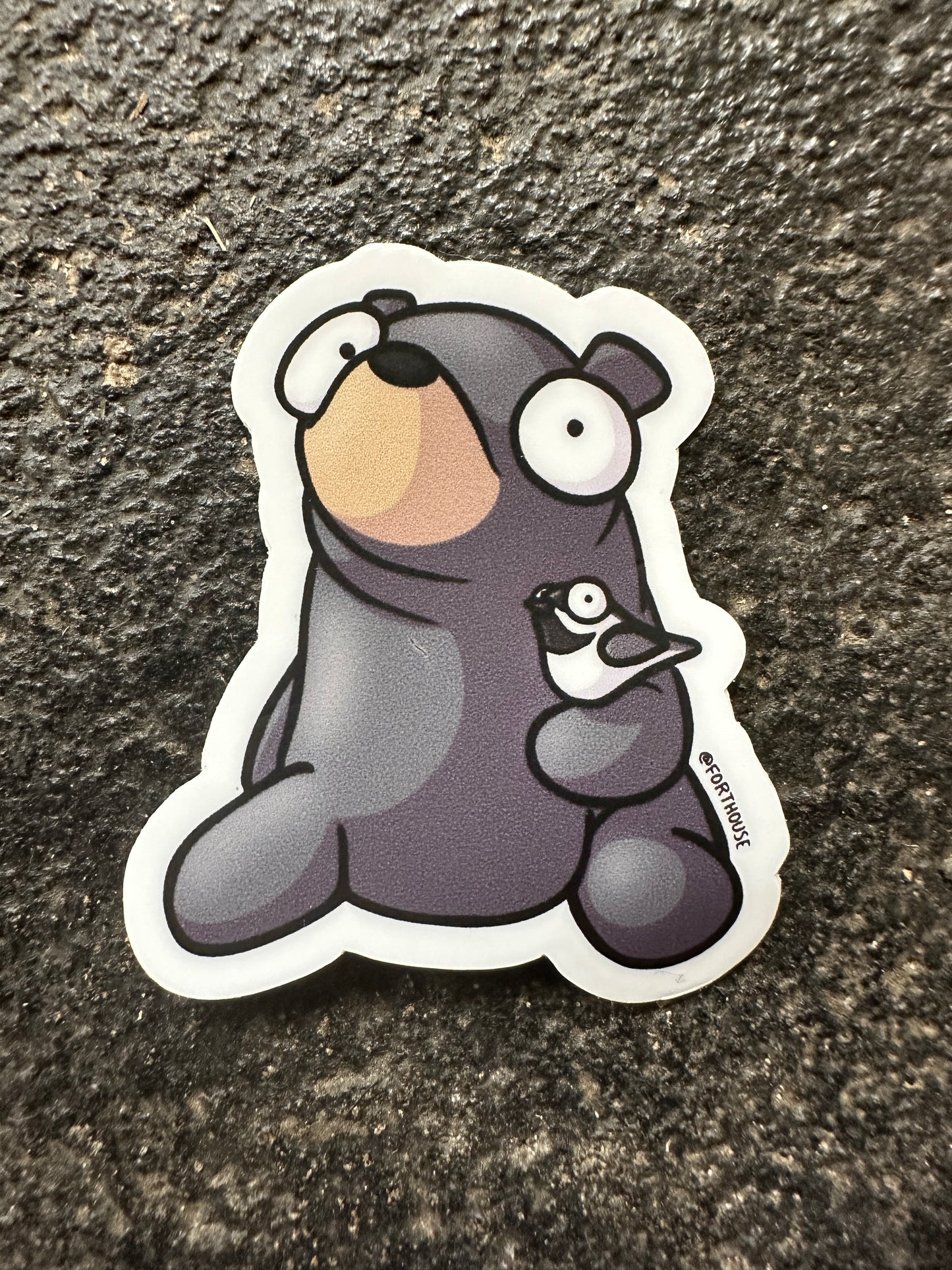 Black Bear and Chickadee Sticker