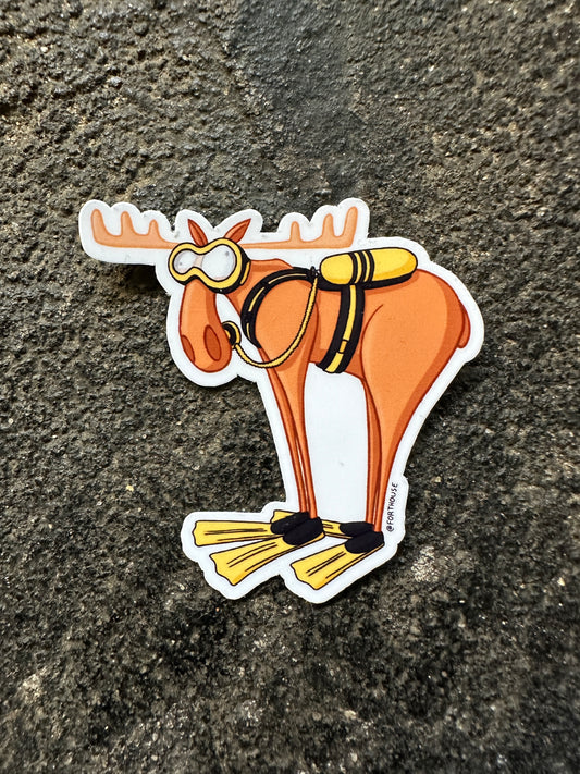 Scuba Moose Sticker