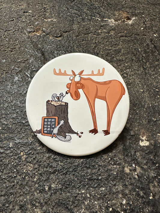 Moose Stuffs Acorns into Mouth Magnet