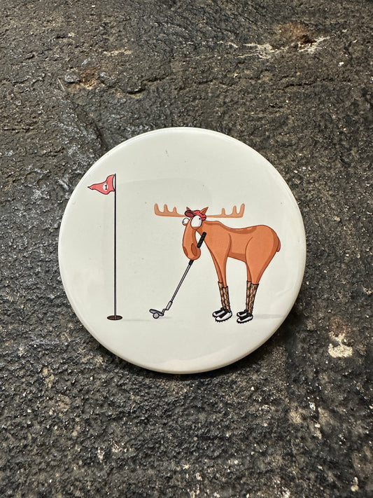 Moose Golfing Magnet