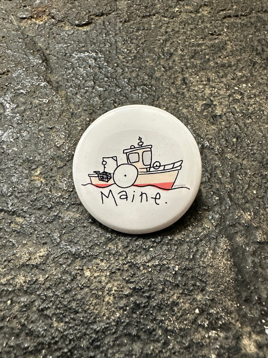 Lobster Boat Doodle Maine Magnet