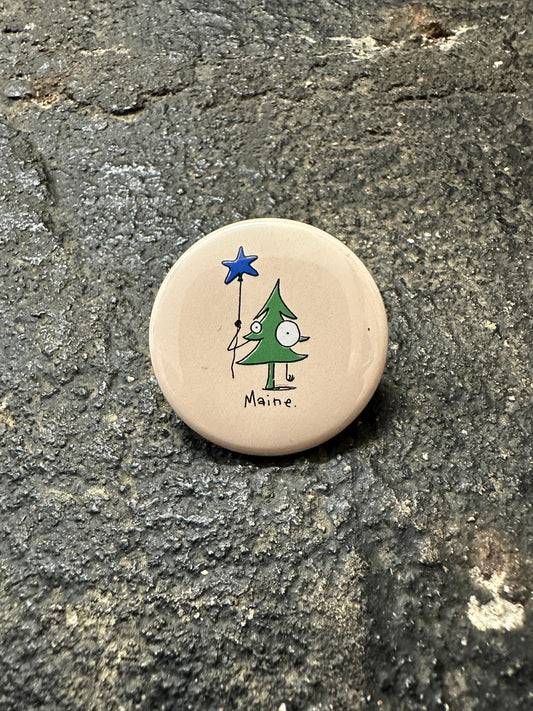 Tree and Star Doodle Maine Magnet