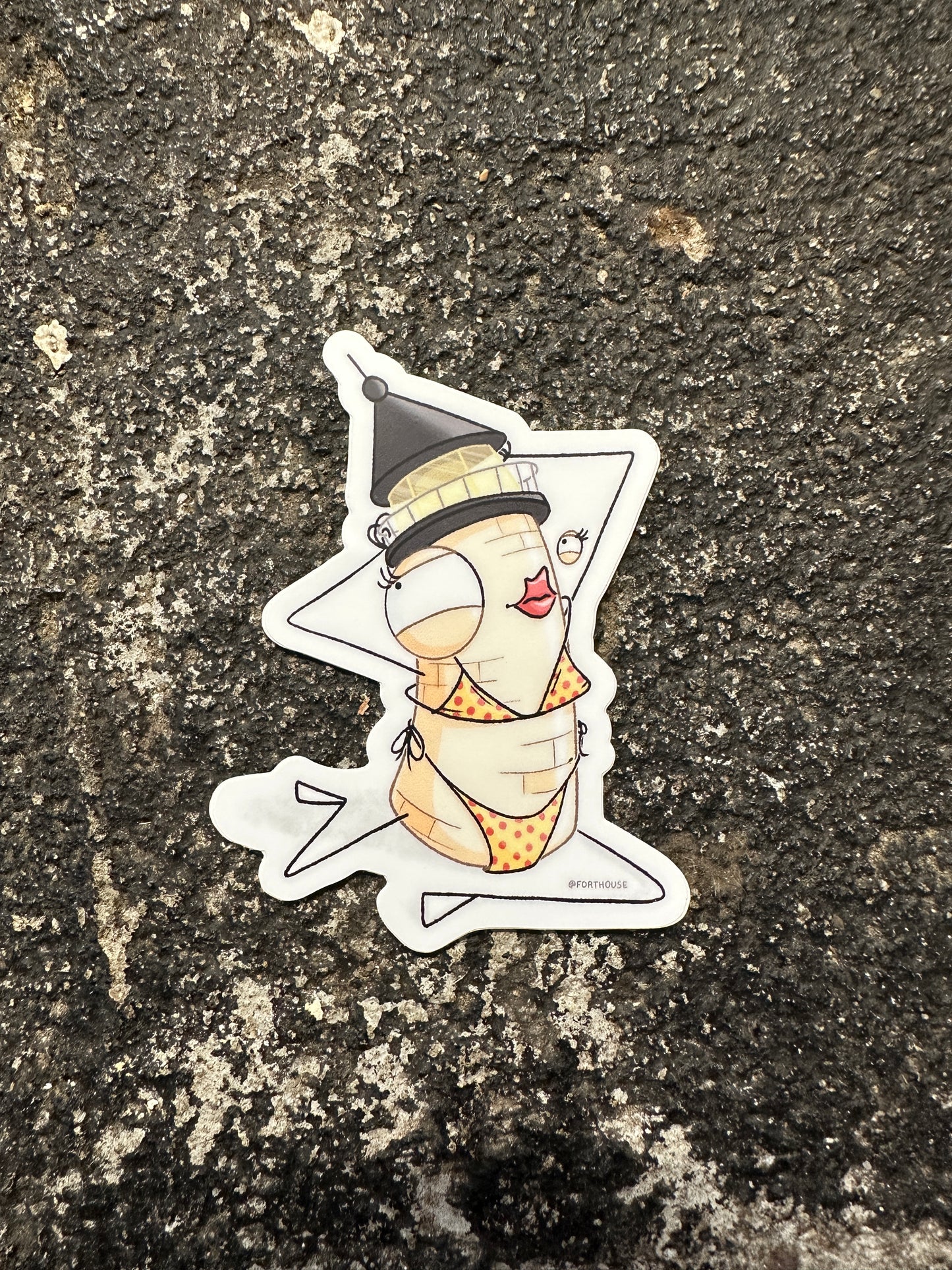 Sexy Lighthouse Beach Babe Sticker