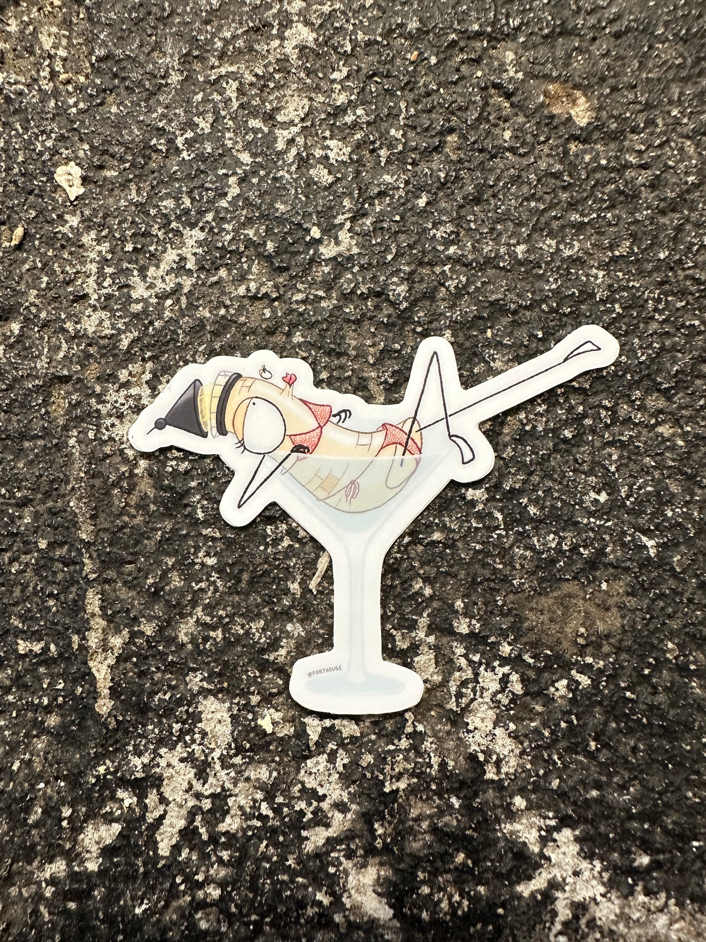 Sexy Lighthouse Martini Glass Pin-Up Sticker