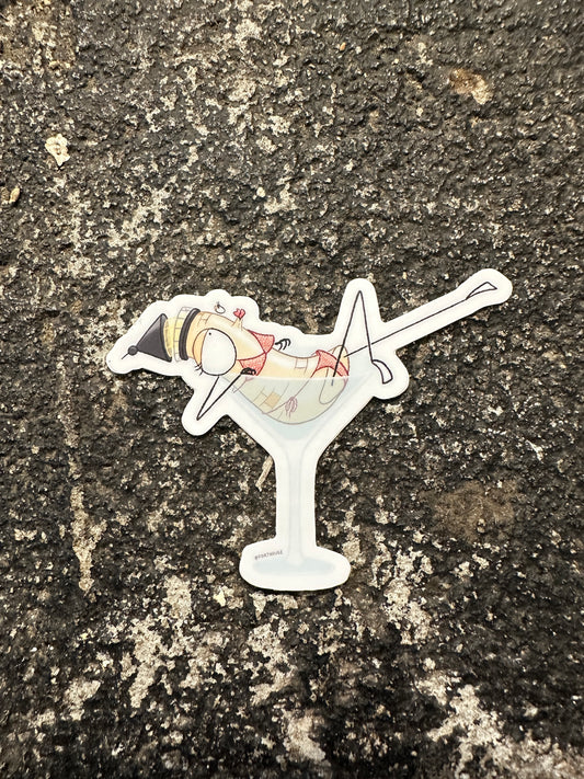 Sexy Lighthouse Martini Glass Pin-Up Sticker
