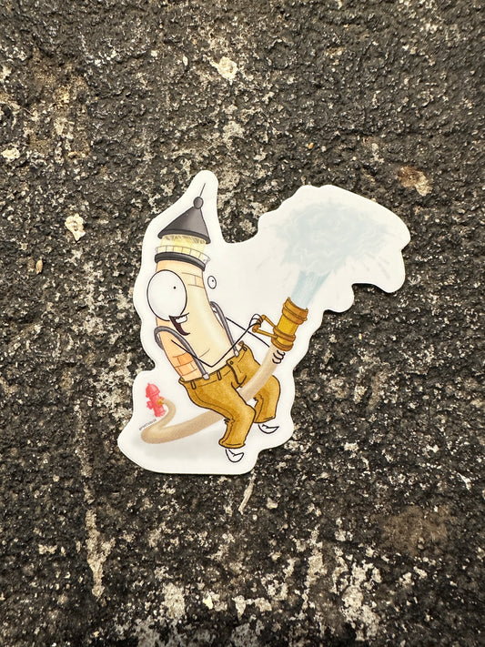 Sexy Lighthouse Fireman Sticker