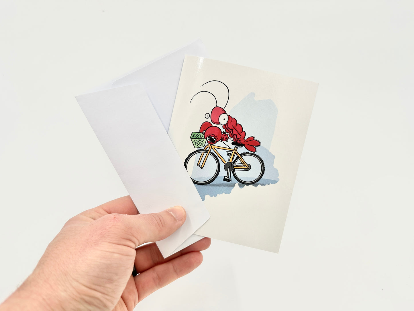 Maine Lobster Riding Bike Cards