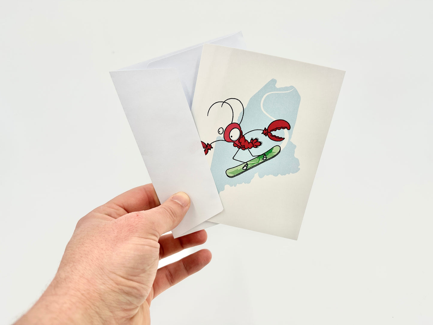 Maine Lobster Snowboarding Cards