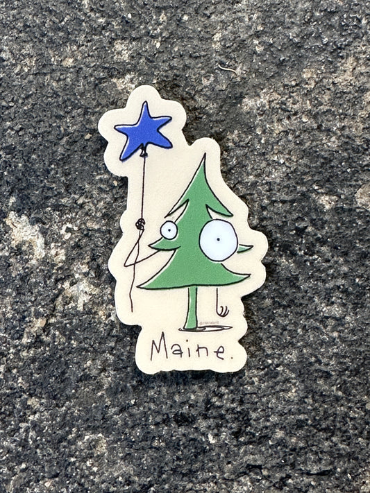 Tree and Star Balloon Doodle Sticker