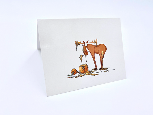 Carving Pumpkin Moose Cards