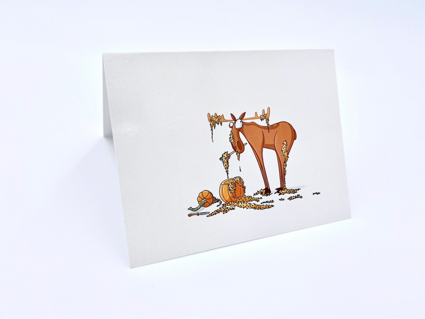 Carving Pumpkin Moose Cards
