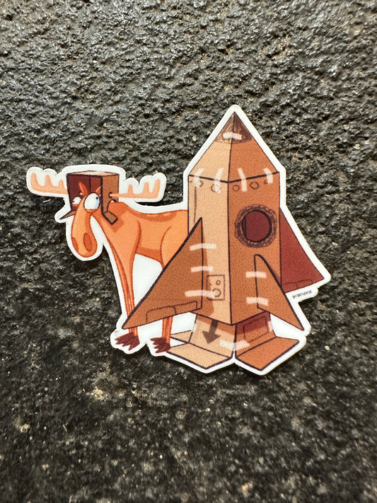 Moose Rocket Sticker