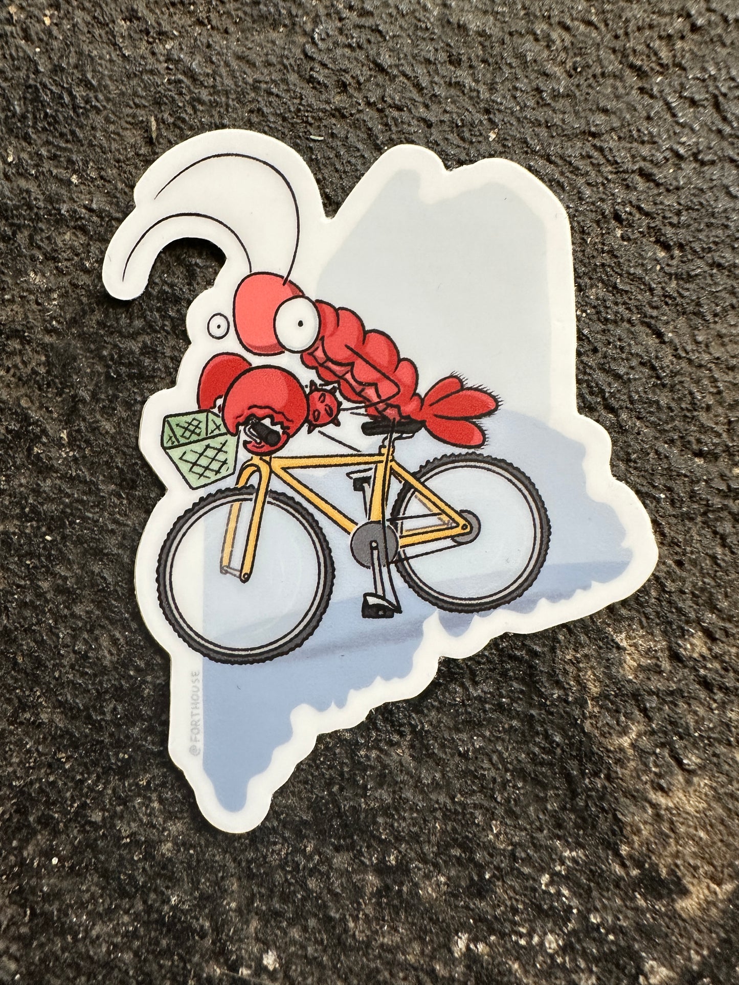 Maine Lobster Biking Sticker