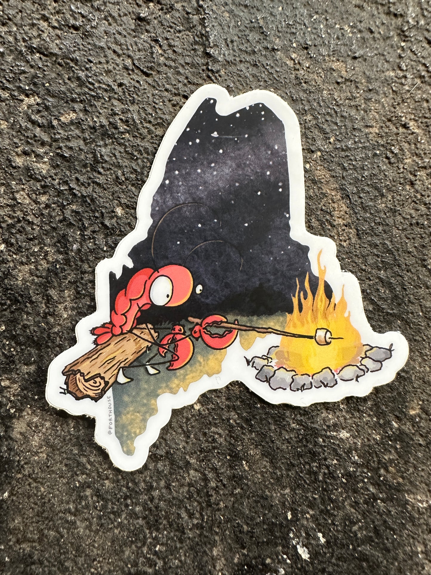 Maine Lobster Campfire Sticker